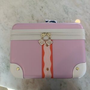 Roller Rabbit x Target Pink and White Mini Suitcase with Gold Accents